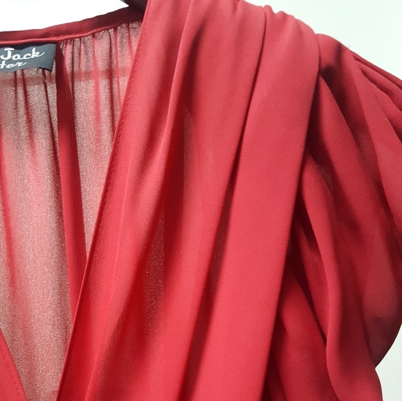 Vintage red carpet billy jack chiffon gown with be - Picture 3 of 4